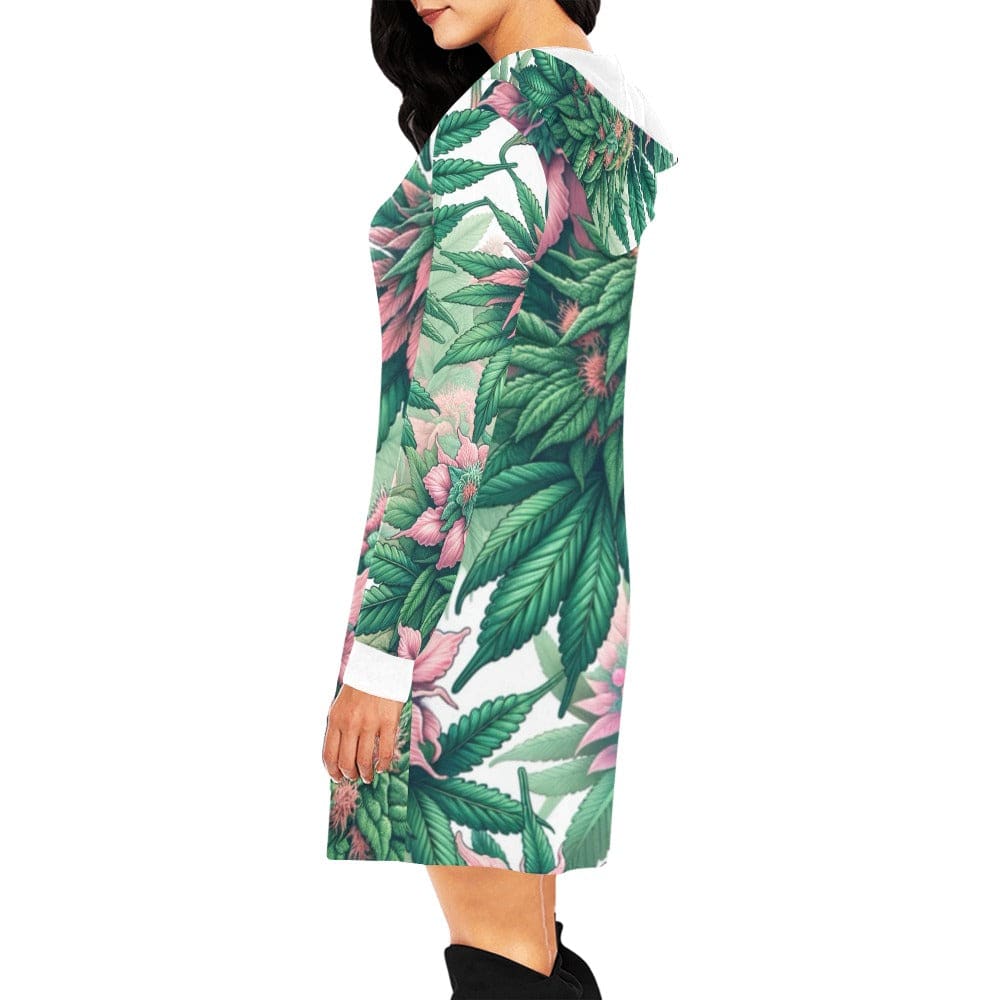 Pink Haze Hoodie Mini Dress All Over Print Hoodie Mini Dress (H27)