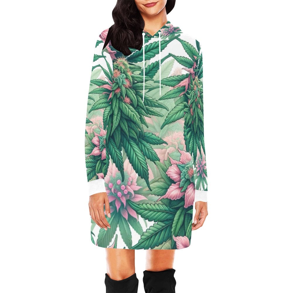 Pink Haze Hoodie Mini Dress All Over Print Hoodie Mini Dress (H27)