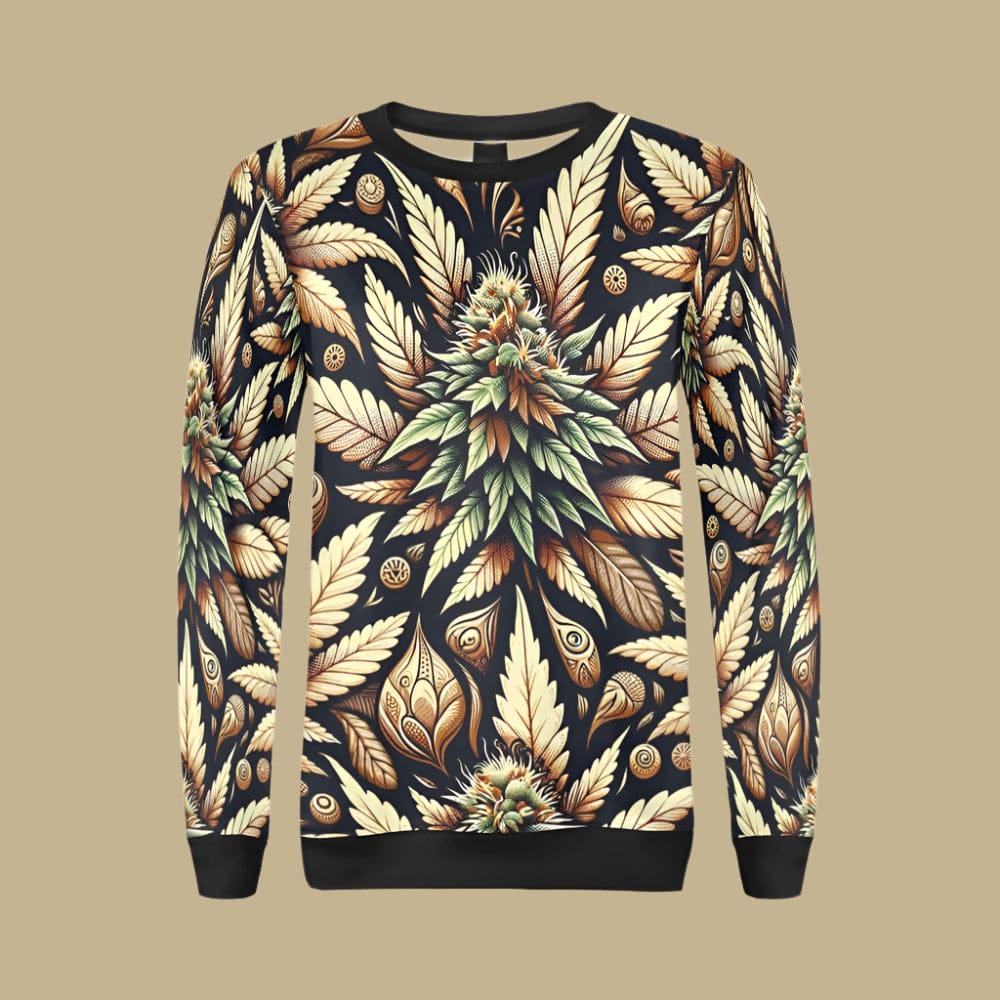 Batik Buds Crewneck Crewneck Sweatshirt for Women (H18)