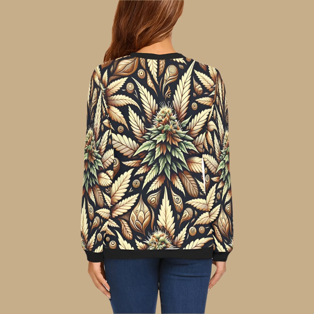 Batik Buds Crewneck Crewneck Sweatshirt for Women (H18)