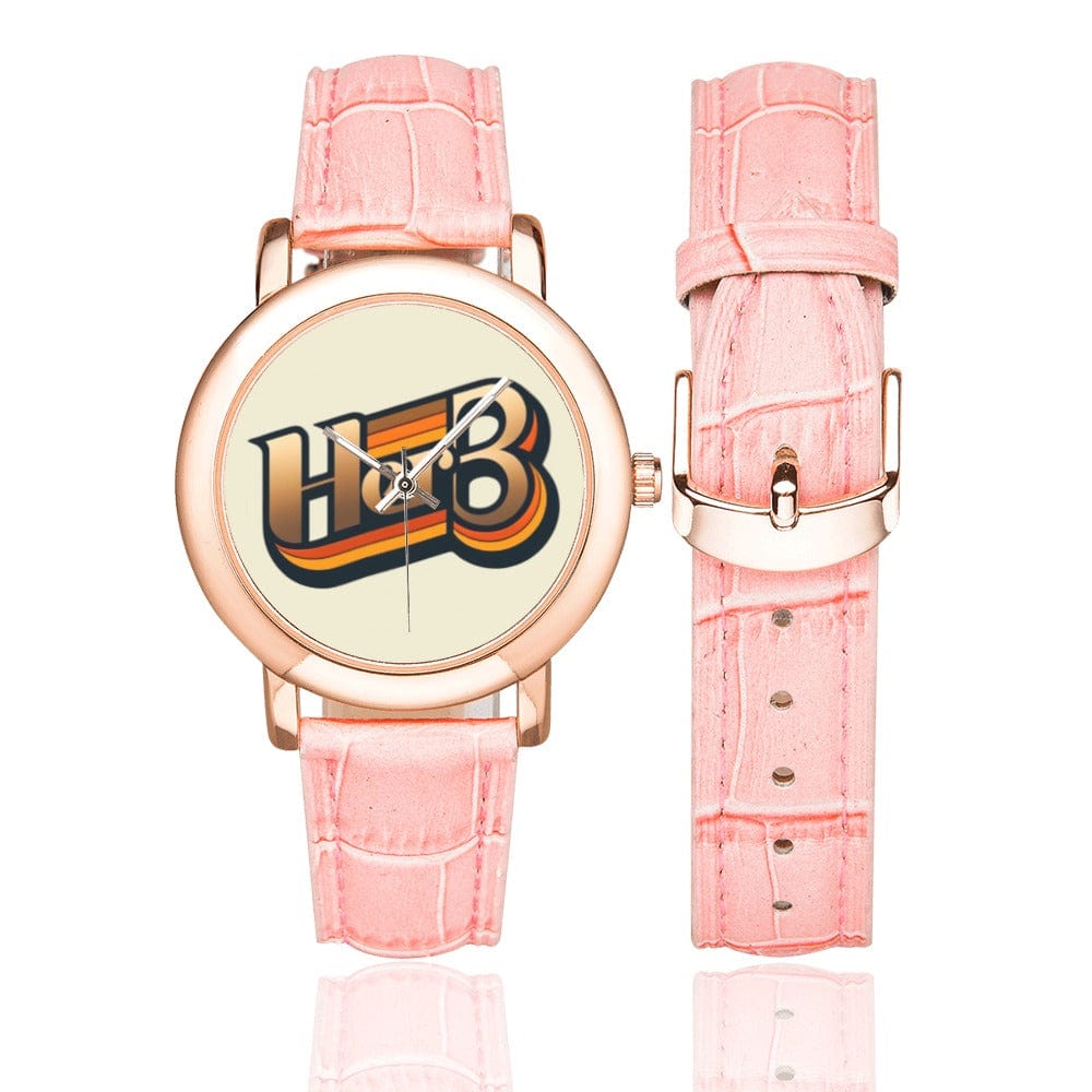 HER.B Watch - Rose Gold Leather Strap Lady's Rose Gold Watch (201)