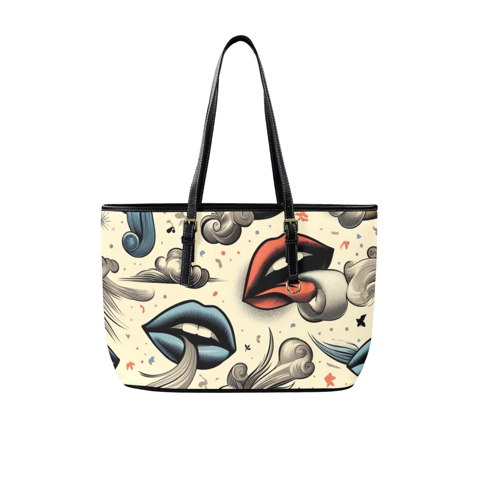 BOUJIE Leathery Tote Leather Tote Bag-L (F&B Printing) (1651)