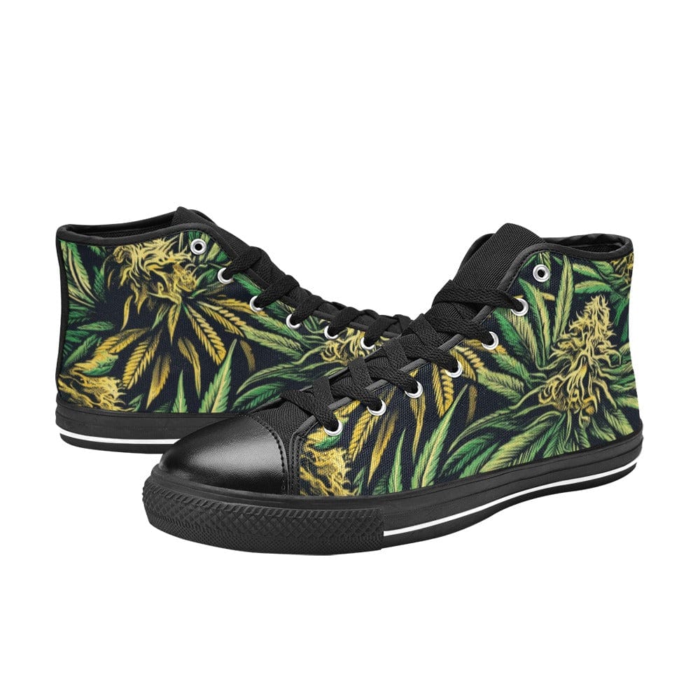 Big Buds Classic Black Tops Women's High Top Canvas Shoes (017)
