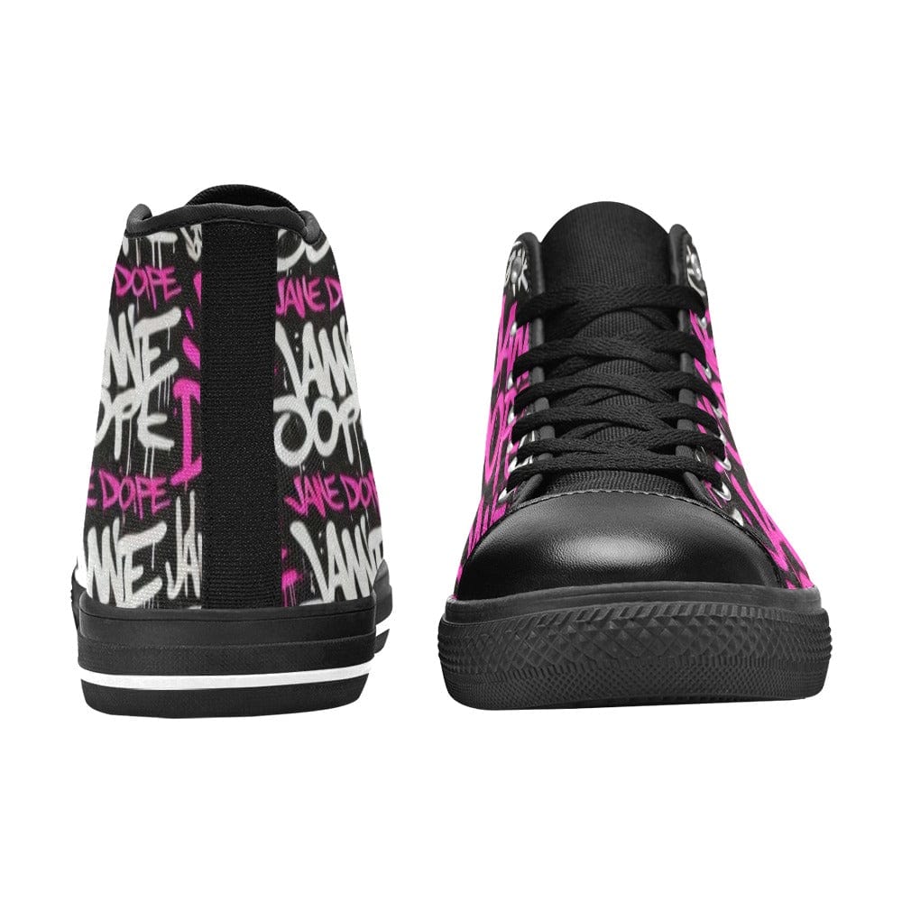 Dank Black Top Sneaker Women's High Top Canvas Shoes (017)