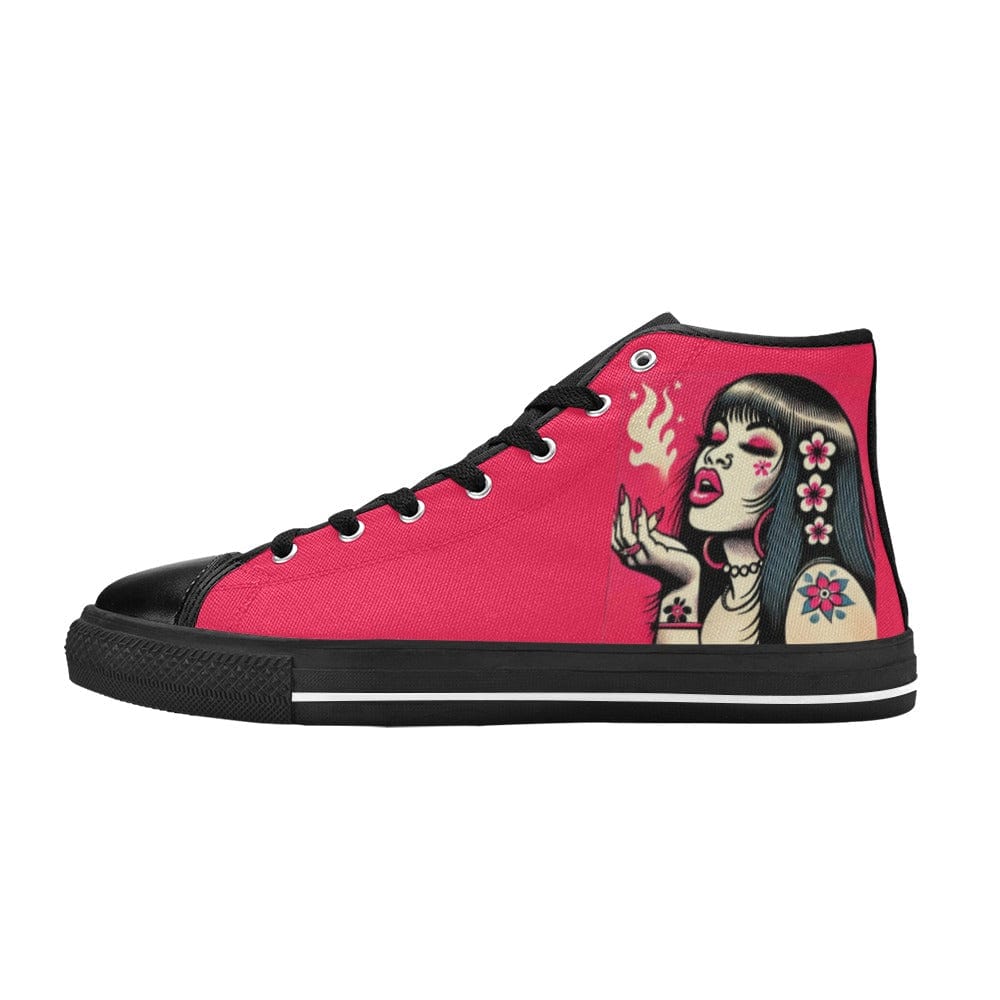 Pink Diesel High Tops Women's High Top Canvas Shoes (017)