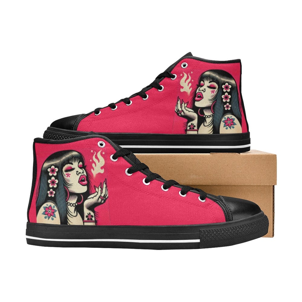 Pink Diesel High Tops Women's High Top Canvas Shoes (017)