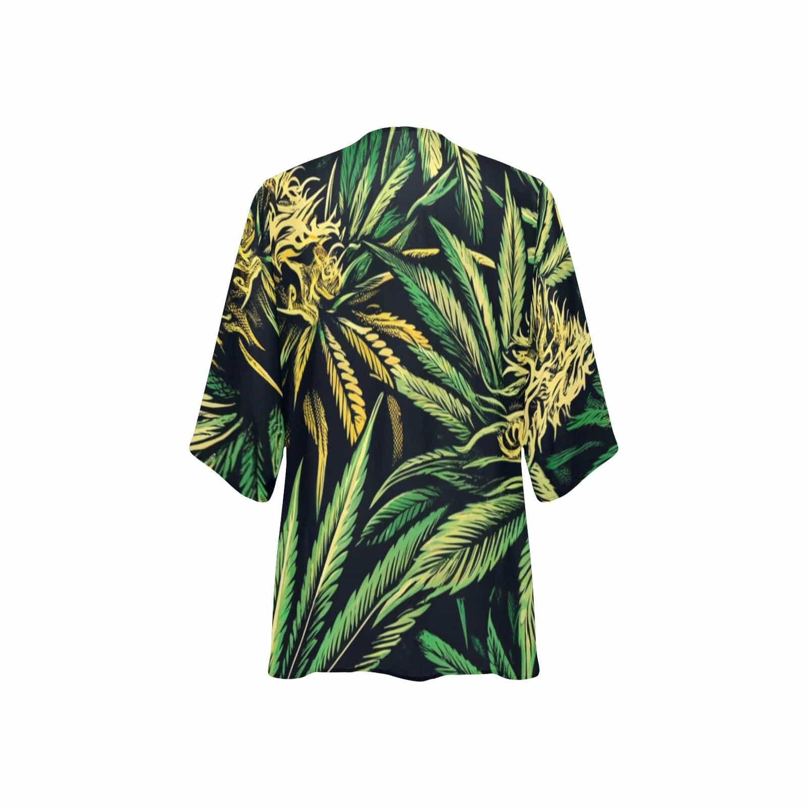 Big Buds Beach Cover Up Women's Kimono Chiffon Cover Up (H51)