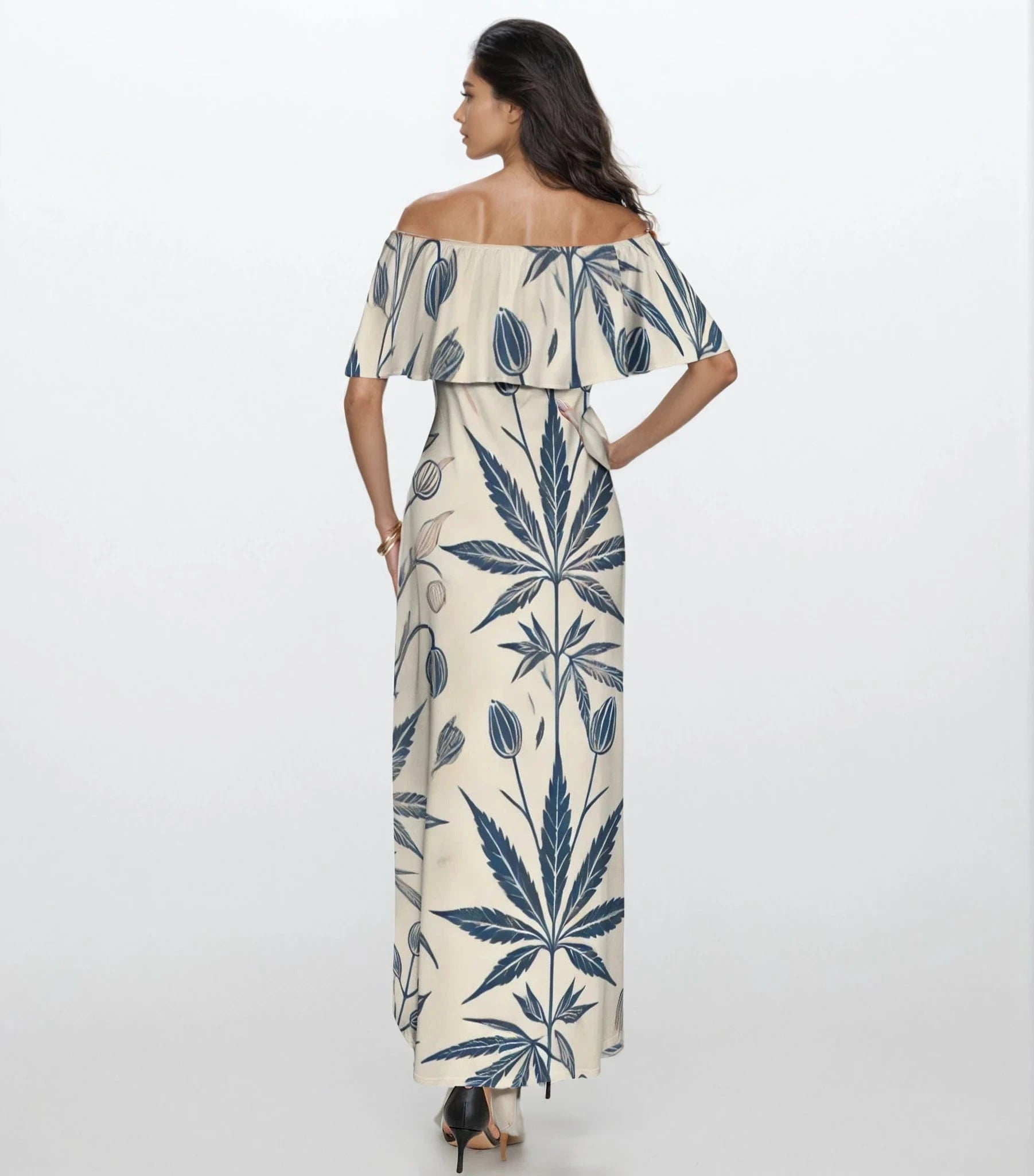 Soft Sativa Off the Shoulder Dress Women's Off Shoulder Boat Neck Dress (D71)