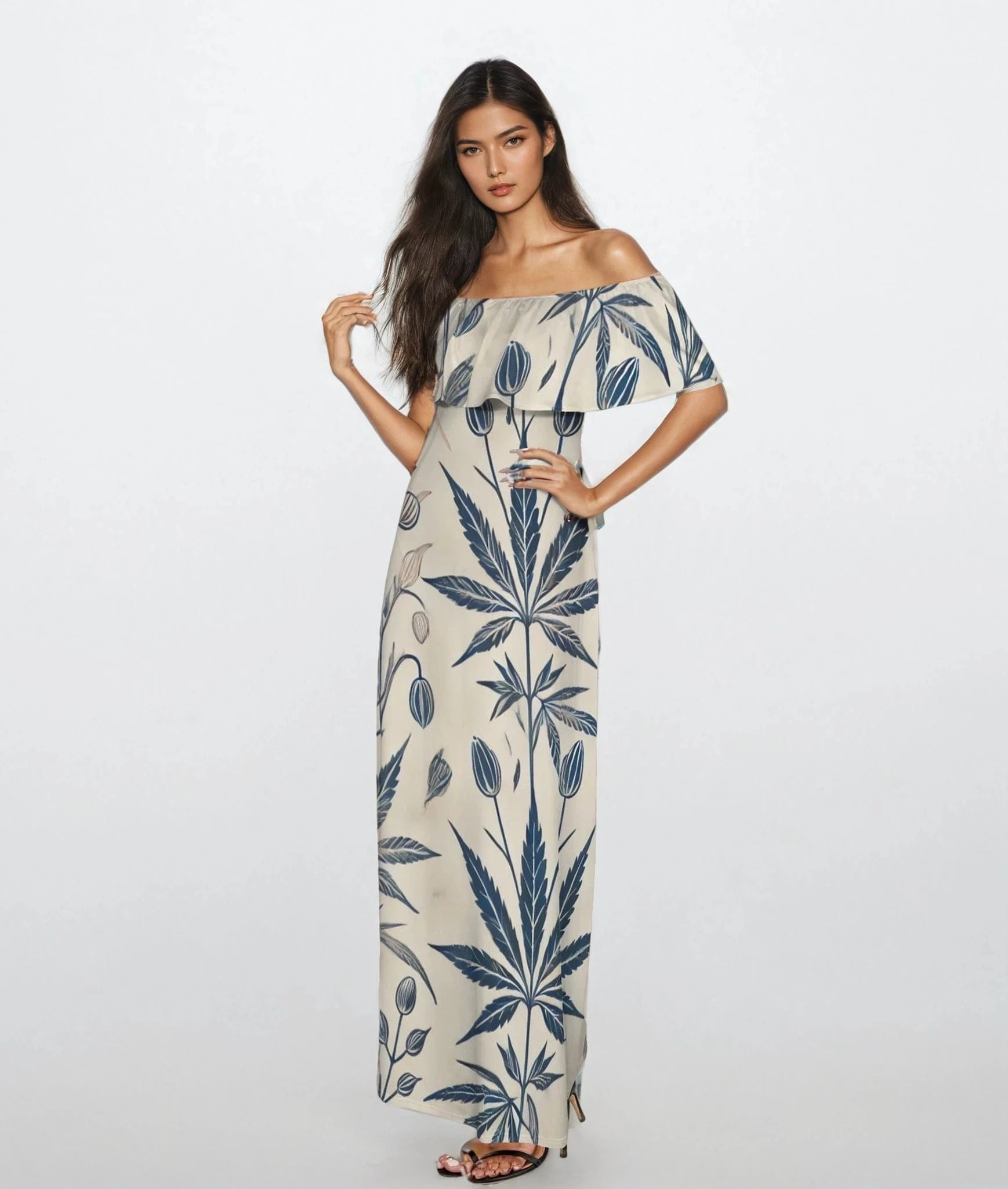 Soft Sativa Off the Shoulder Dress Women's Off Shoulder Boat Neck Dress (D71)