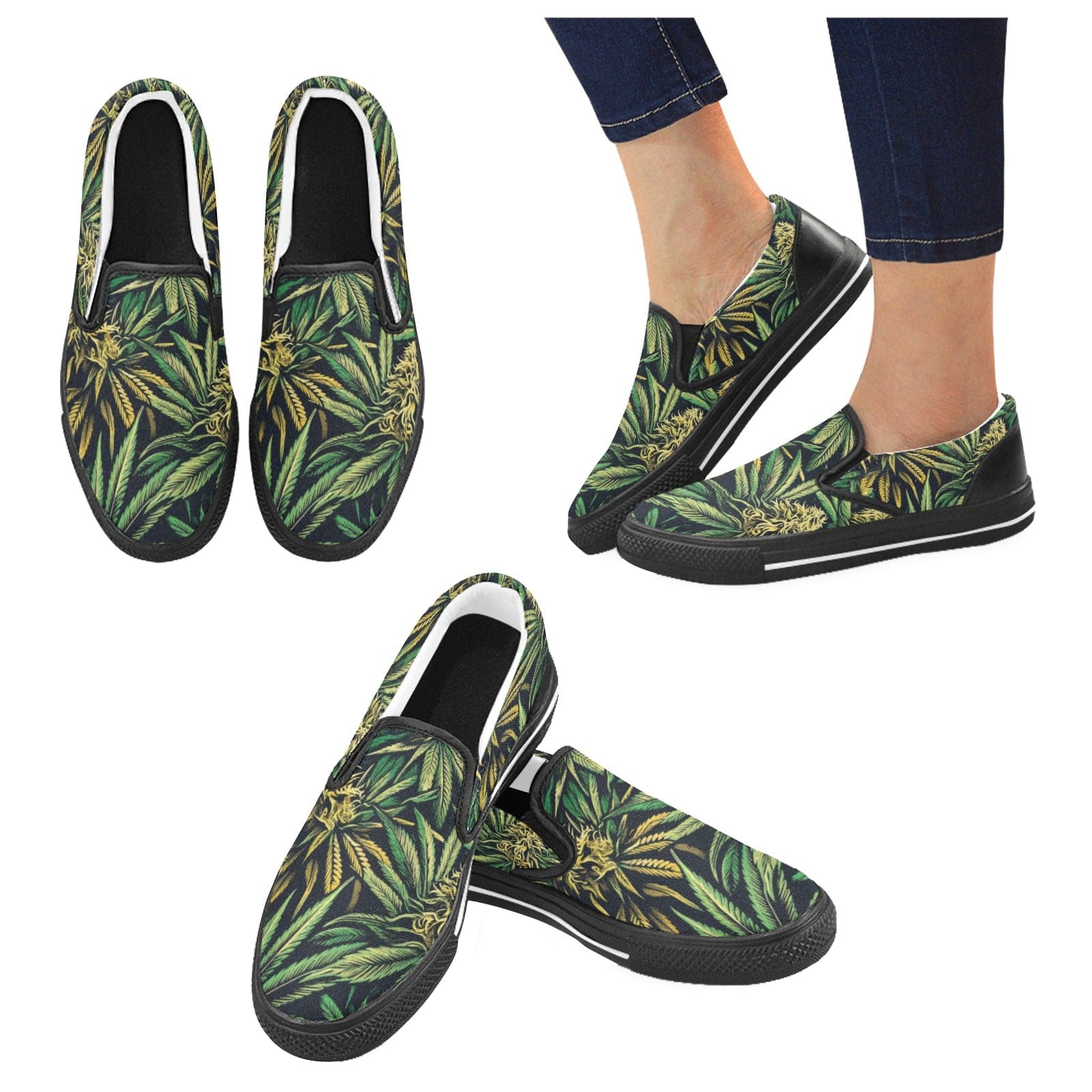 Big Buds Skate Slip Ons Women's Unusual Slip-on Canvas Shoes (019)