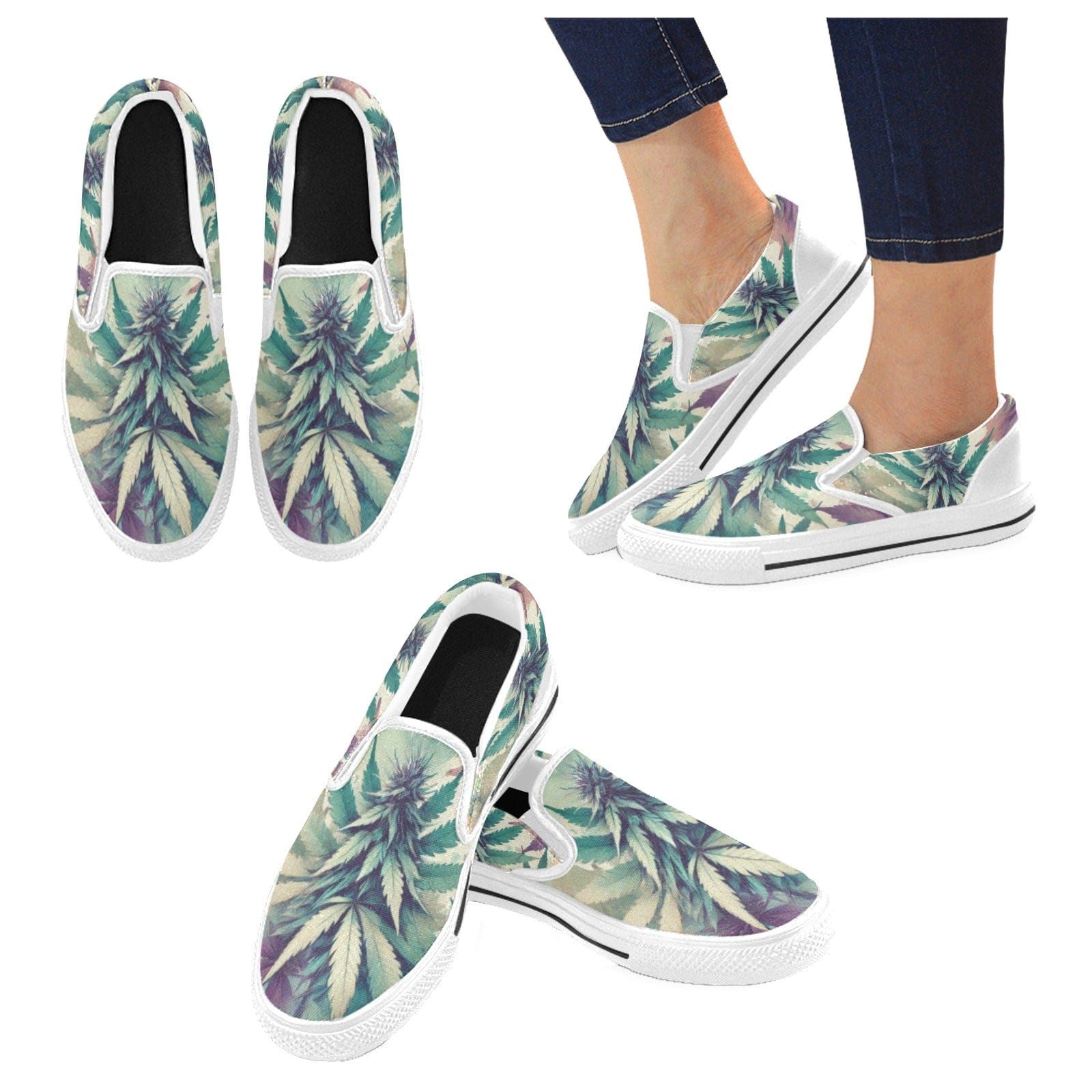 Cola Love Skater Slip Ons Women's Unusual Slip-on Canvas Shoes (019)