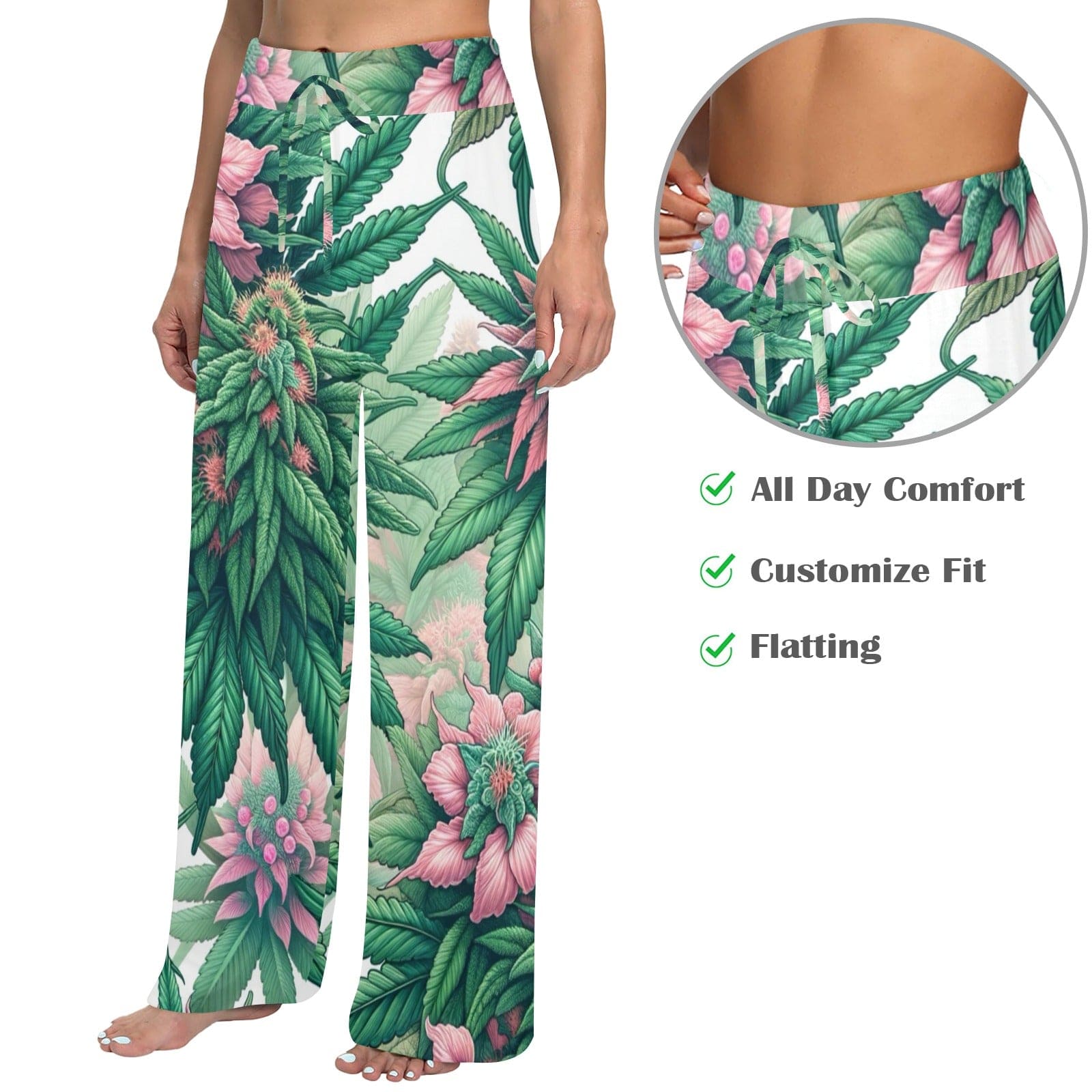 Pink Haze Lounge Pants Women's Wide Leg Lounge Pants (L77)