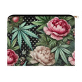 Jane Dope Pot & Peony Stash Pouch — floral cannabis print carry-all zip pouch