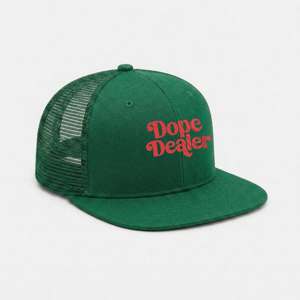 Embroidery Flat-Brim Mesh Cap Yoycol