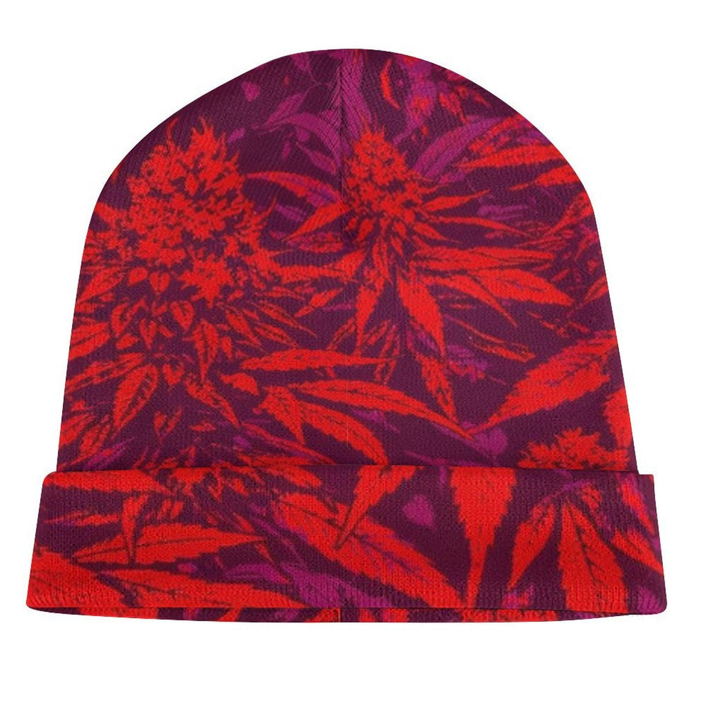 Jane Dope Electric Lettuce Beanie — electric green print all-over adult beanie