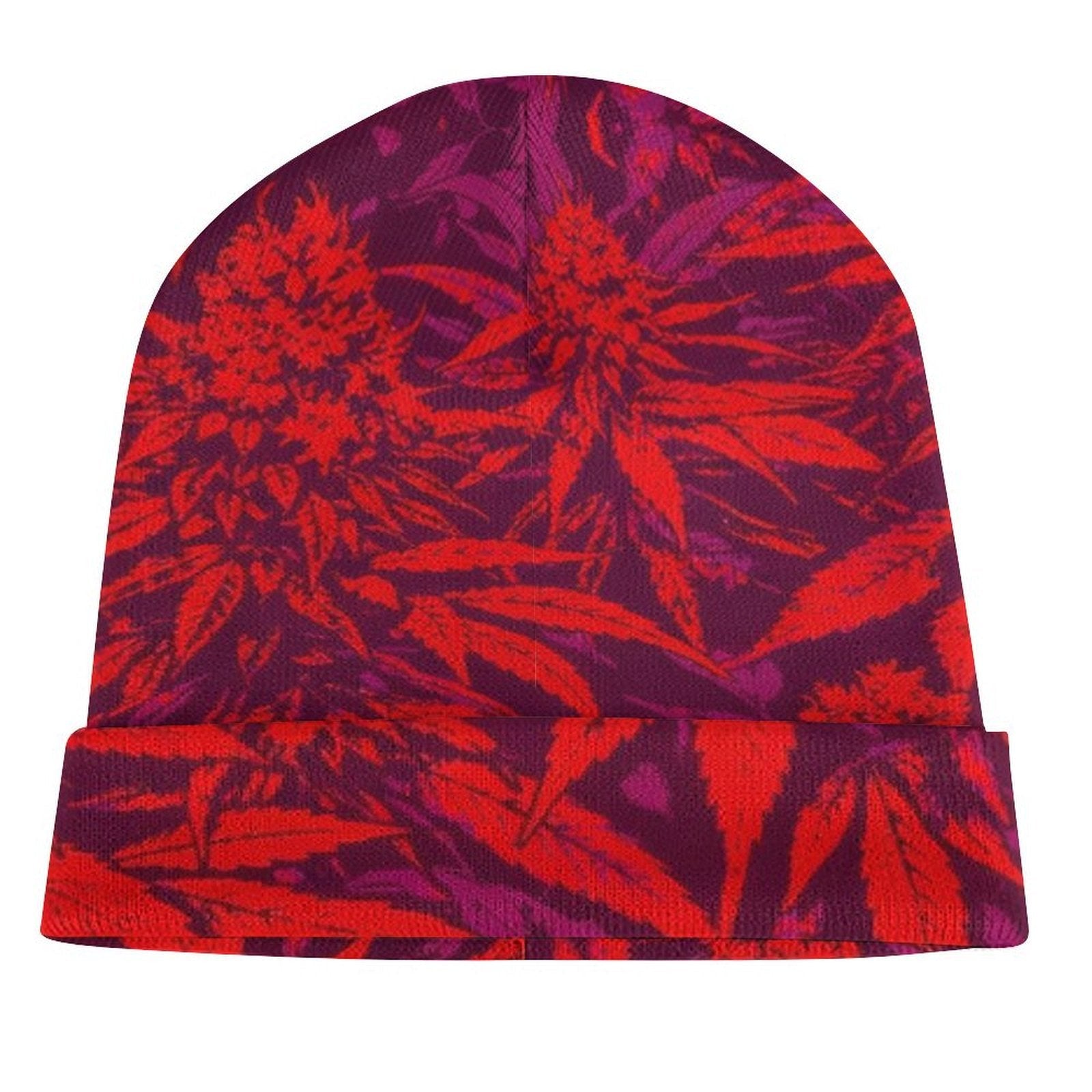 Jane Dope Electric Lettuce Beanie — electric green print all-over adult beanie