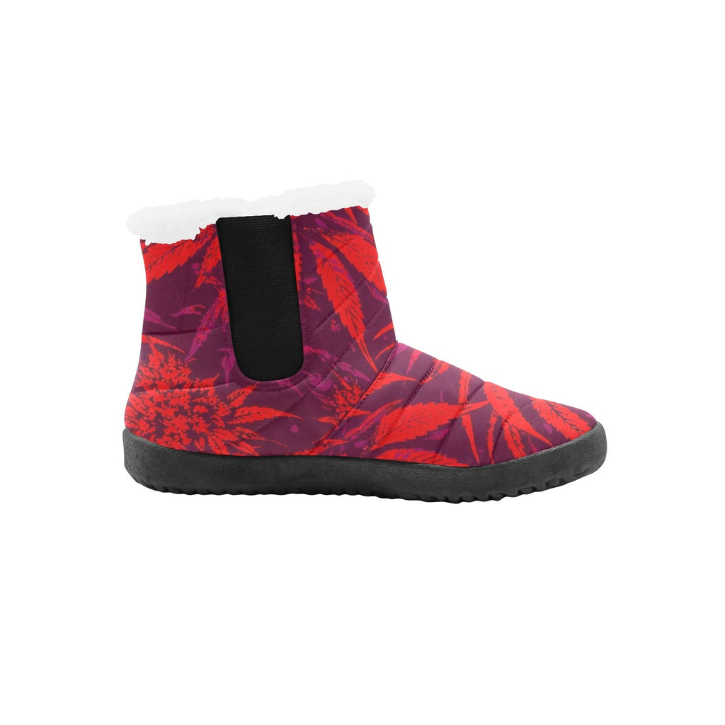 Electric Lettuce Booties — top-down view showing print