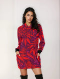 Jane Dope Electric Lettuce Hoodie Dress — electric green print all-over hoodie mini dress