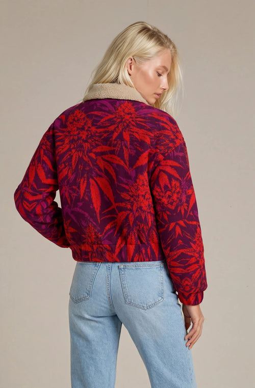 Electric Lettuce Patch Pocket Fleece Jacket — back view