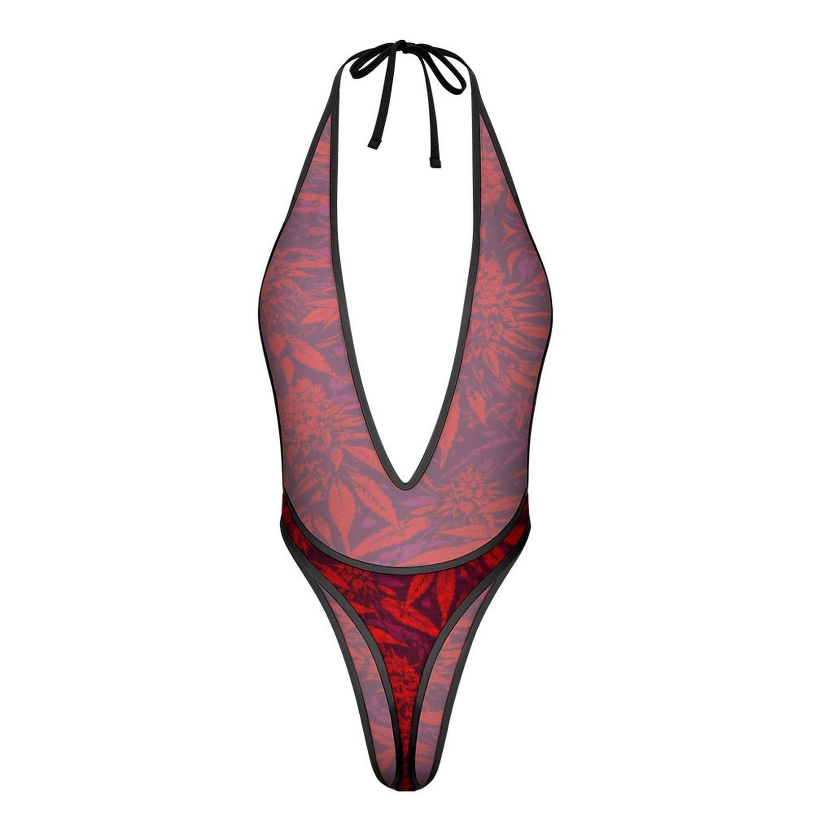 Electric Lettuce Sexy AF Thong Bodysuit — neckline detail close-up
