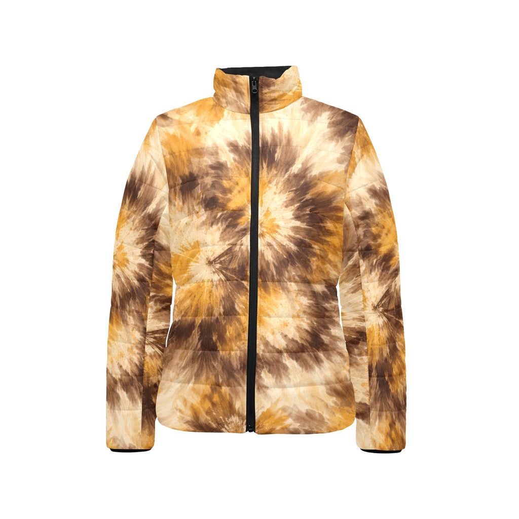 Tie Dye Stand Collar Padded Jacket