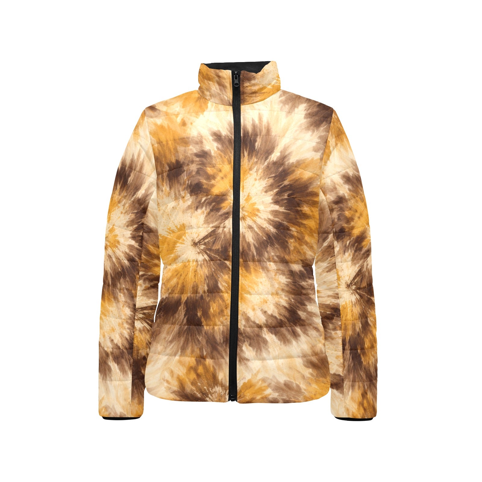 Tie Dye Stand Collar Padded Jacket