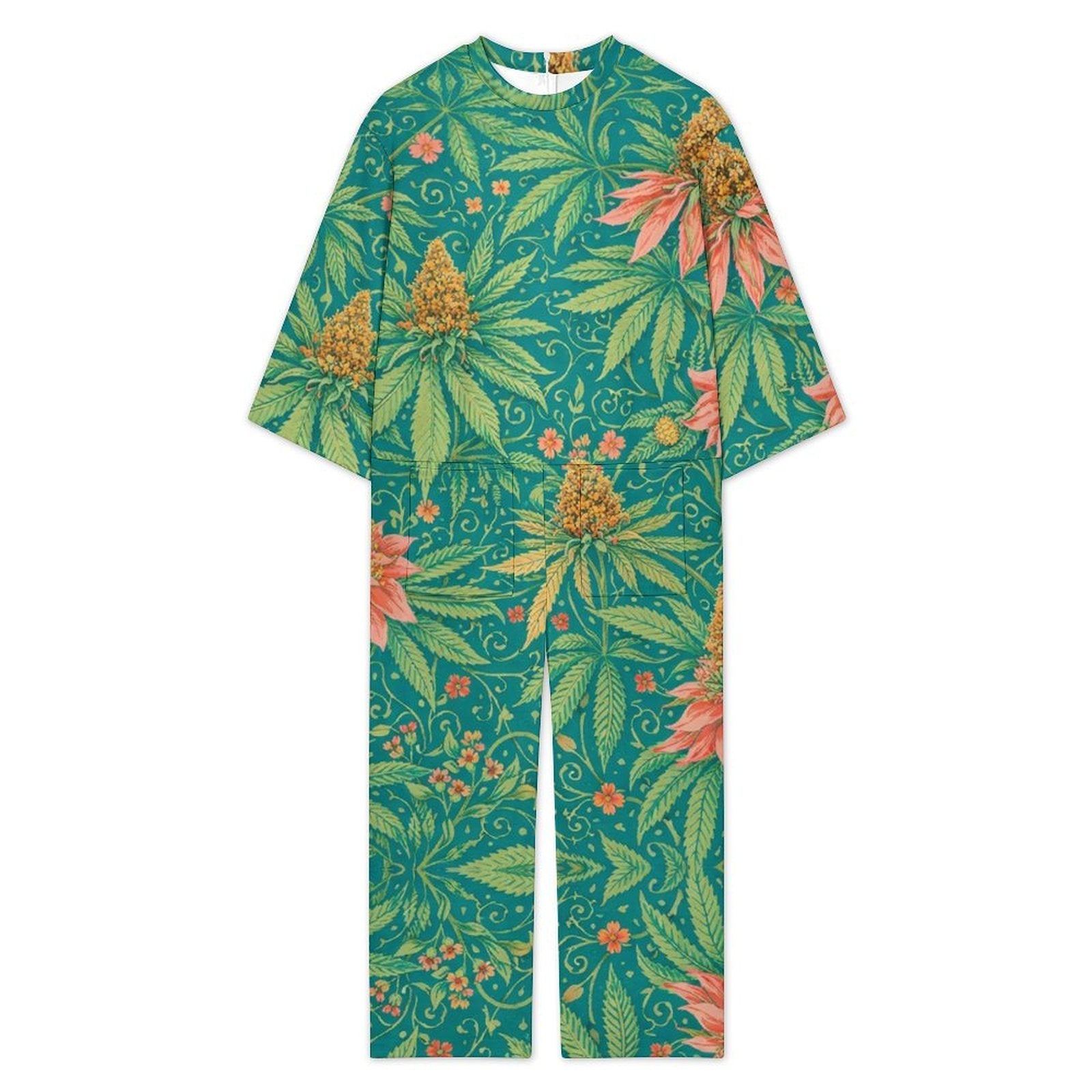 Kush 3/4 Sleeve Jumpsuit — front view on model