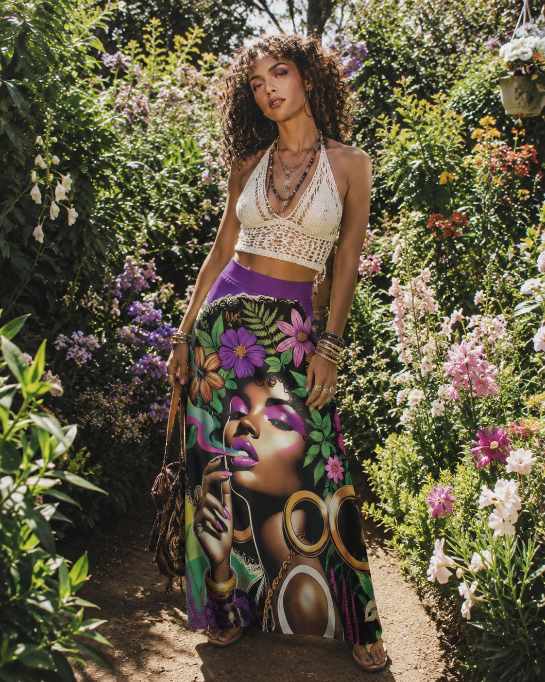 Flower Power Fishtail Skirt Dress Artsadd