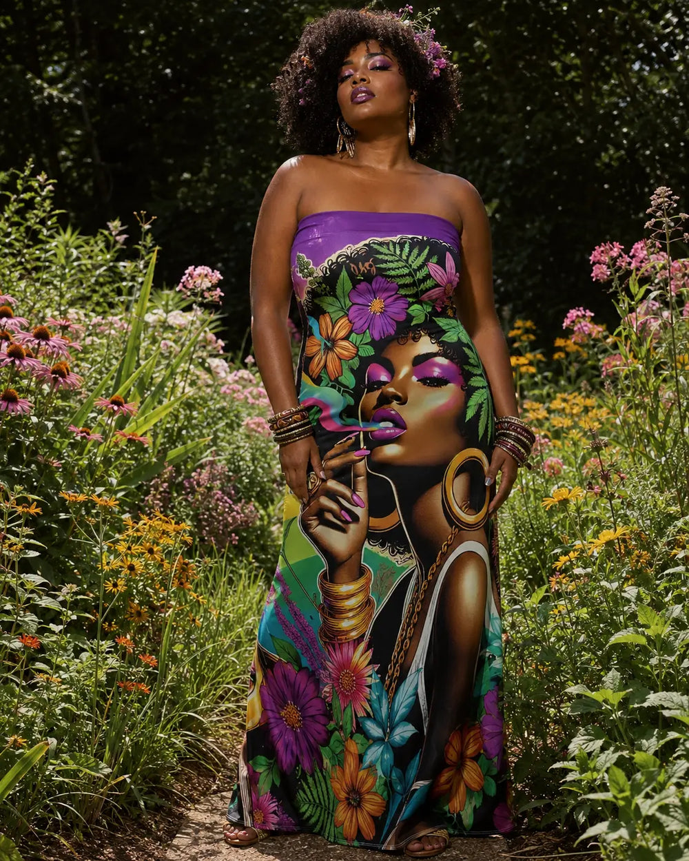 Flower Power Fishtail Skirt Dress