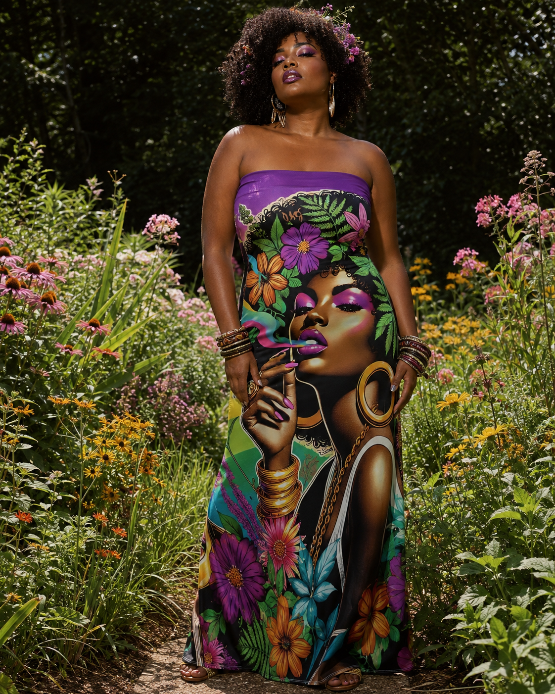 Flower Power Fishtail Skirt Dress Artsadd