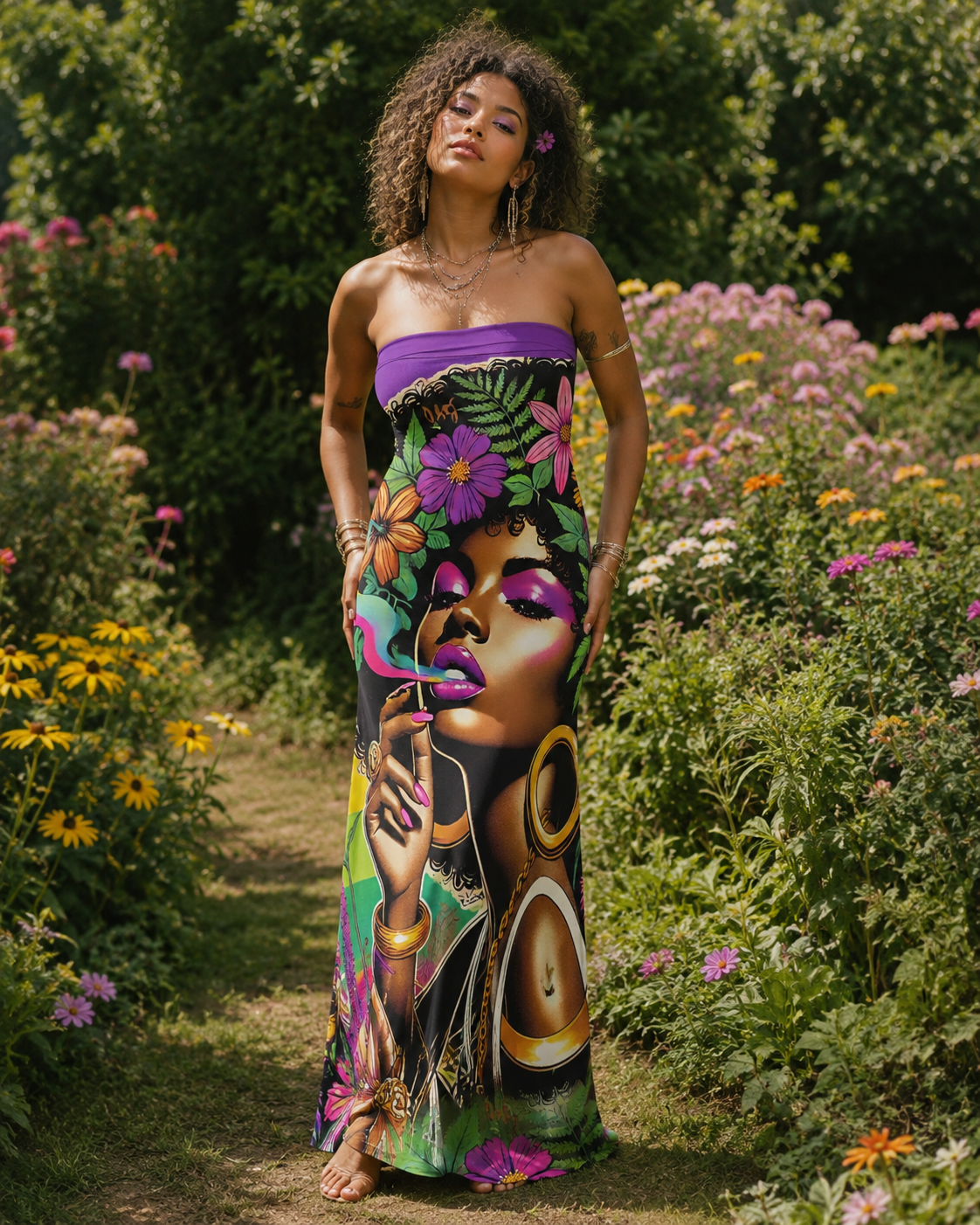 Flower Power Fishtail Skirt Dress Artsadd