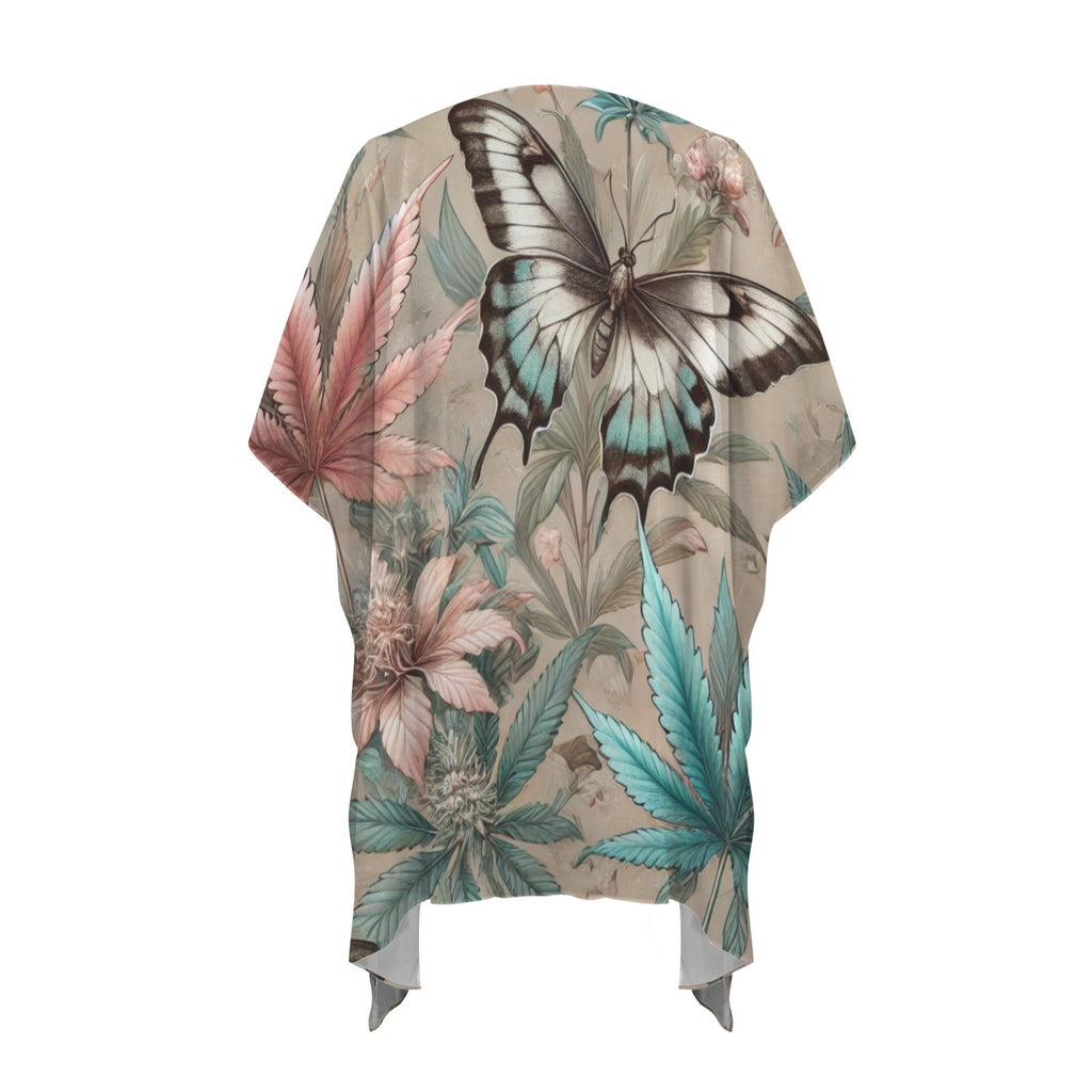 All-over print beach cover-up, back view