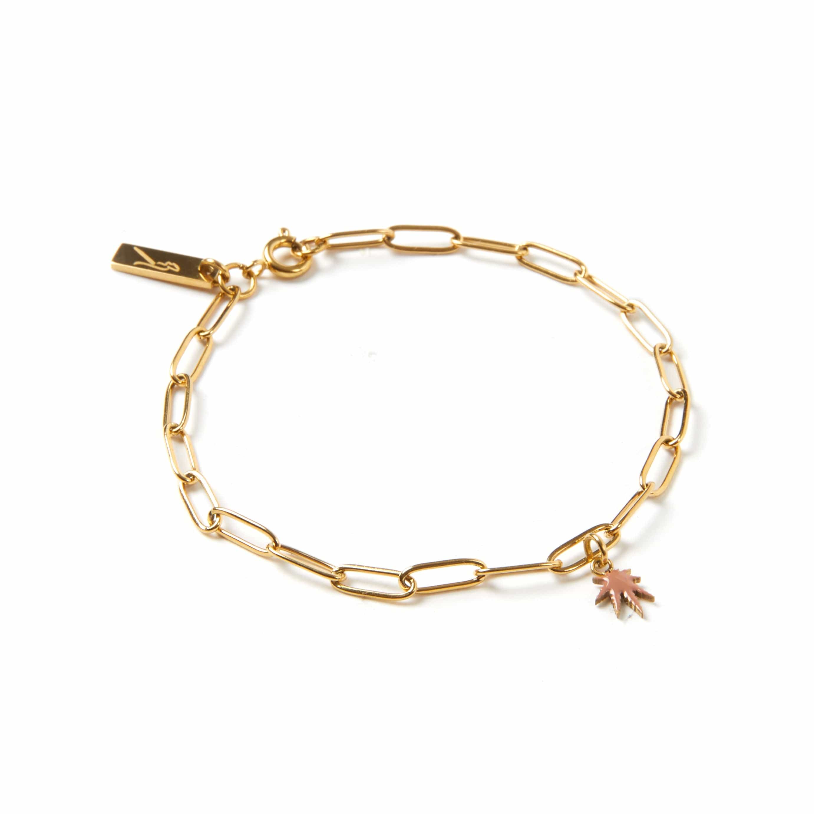 LEAF CHARM BRACELET Gold Bracelet