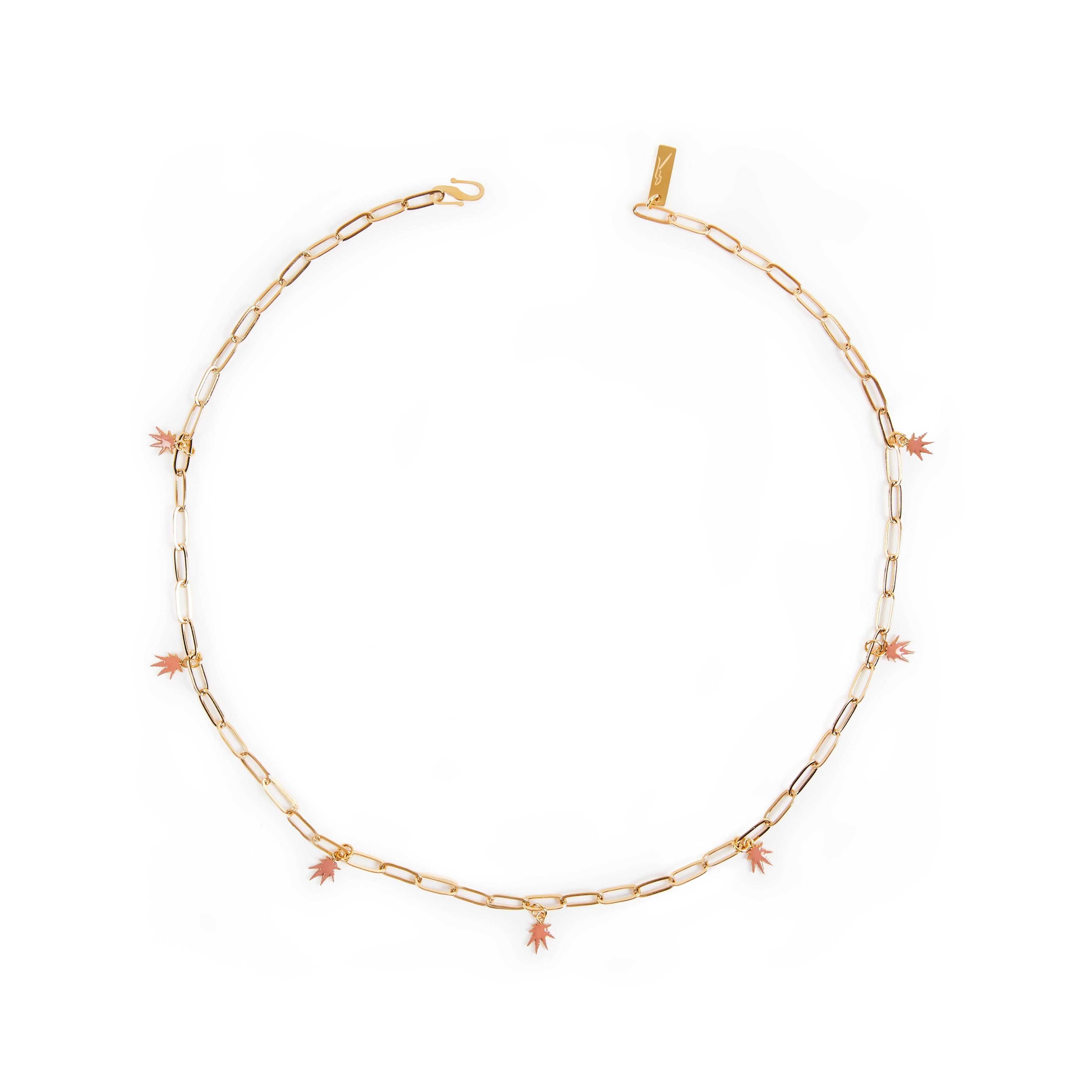 LEAF CHARM NECKLACE Gold