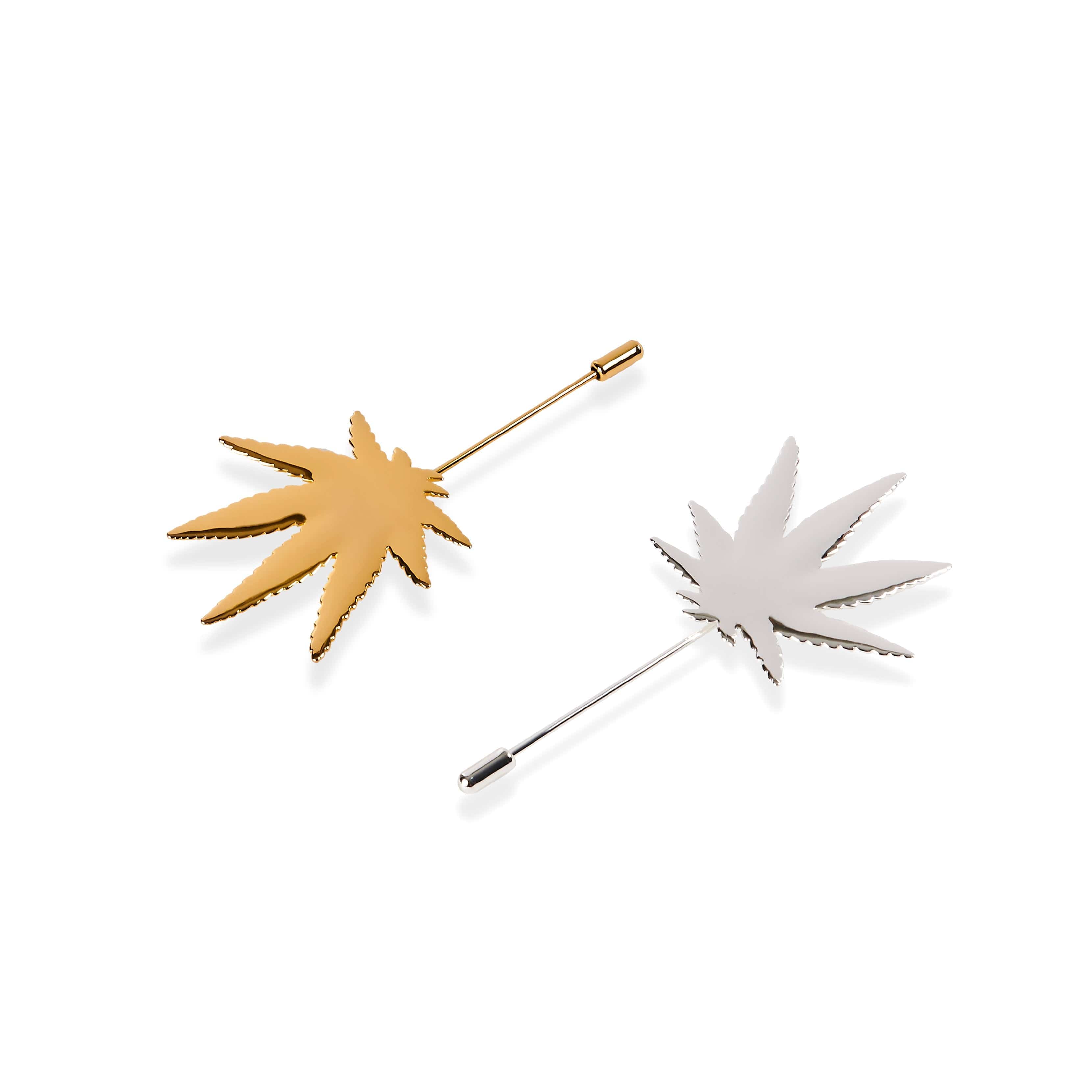 HER.B LEAF BROOCH/PIN Gold pin