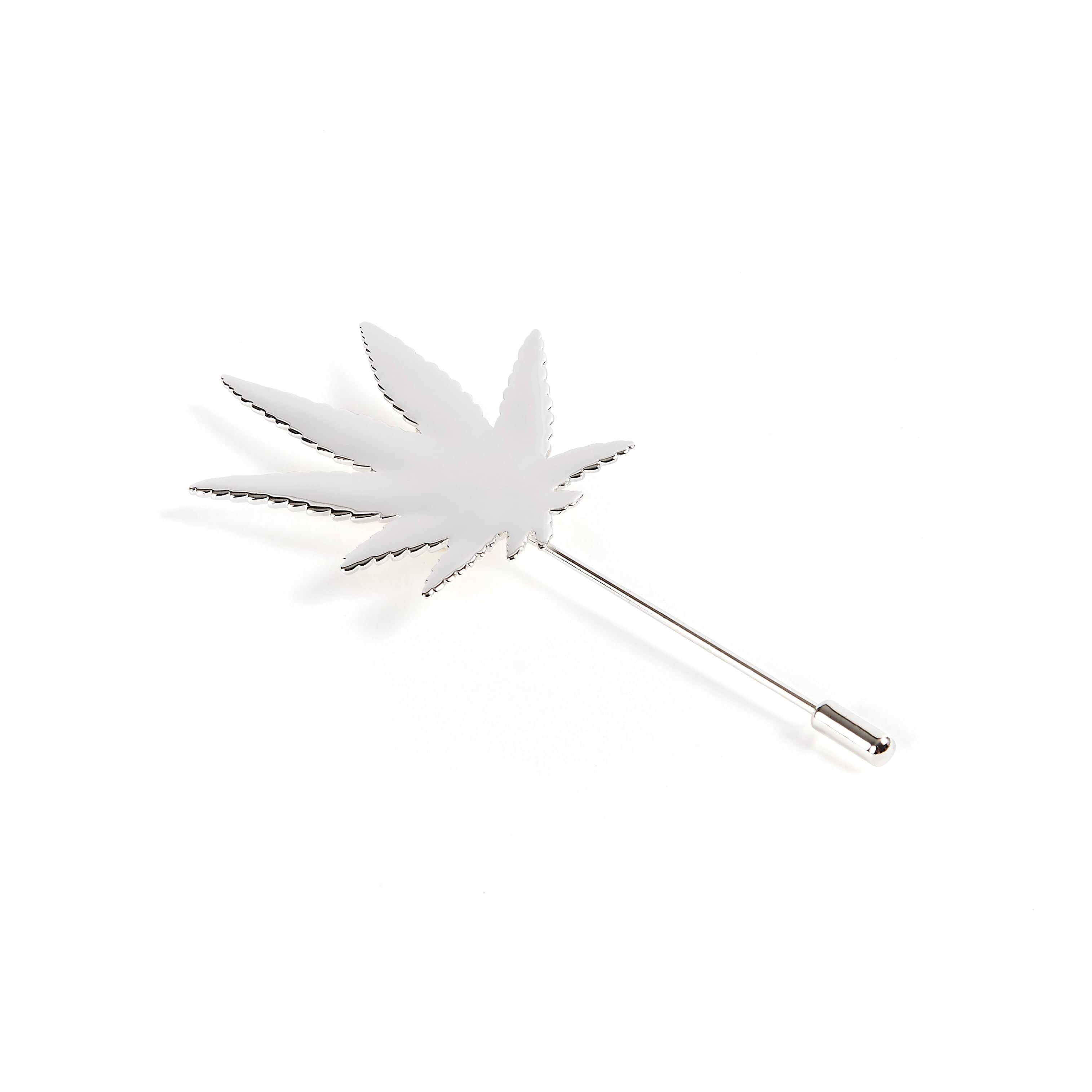 HER.B LEAF BROOCH/PIN Sterling Silver Gold pin