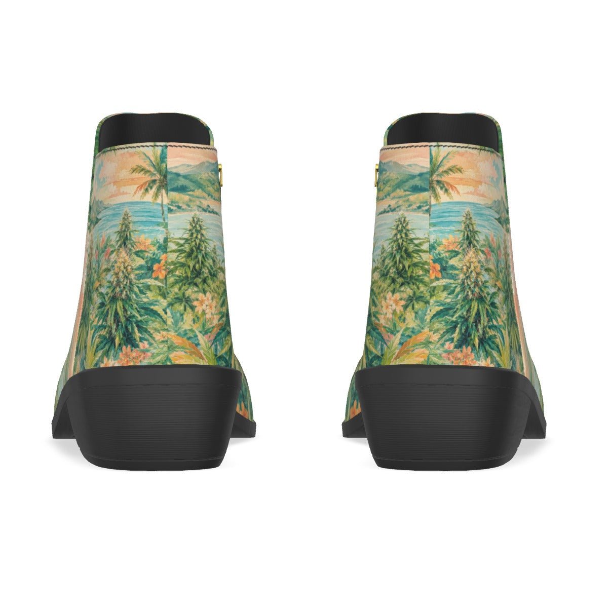 Ganja Breeze Booties — pair flat lay