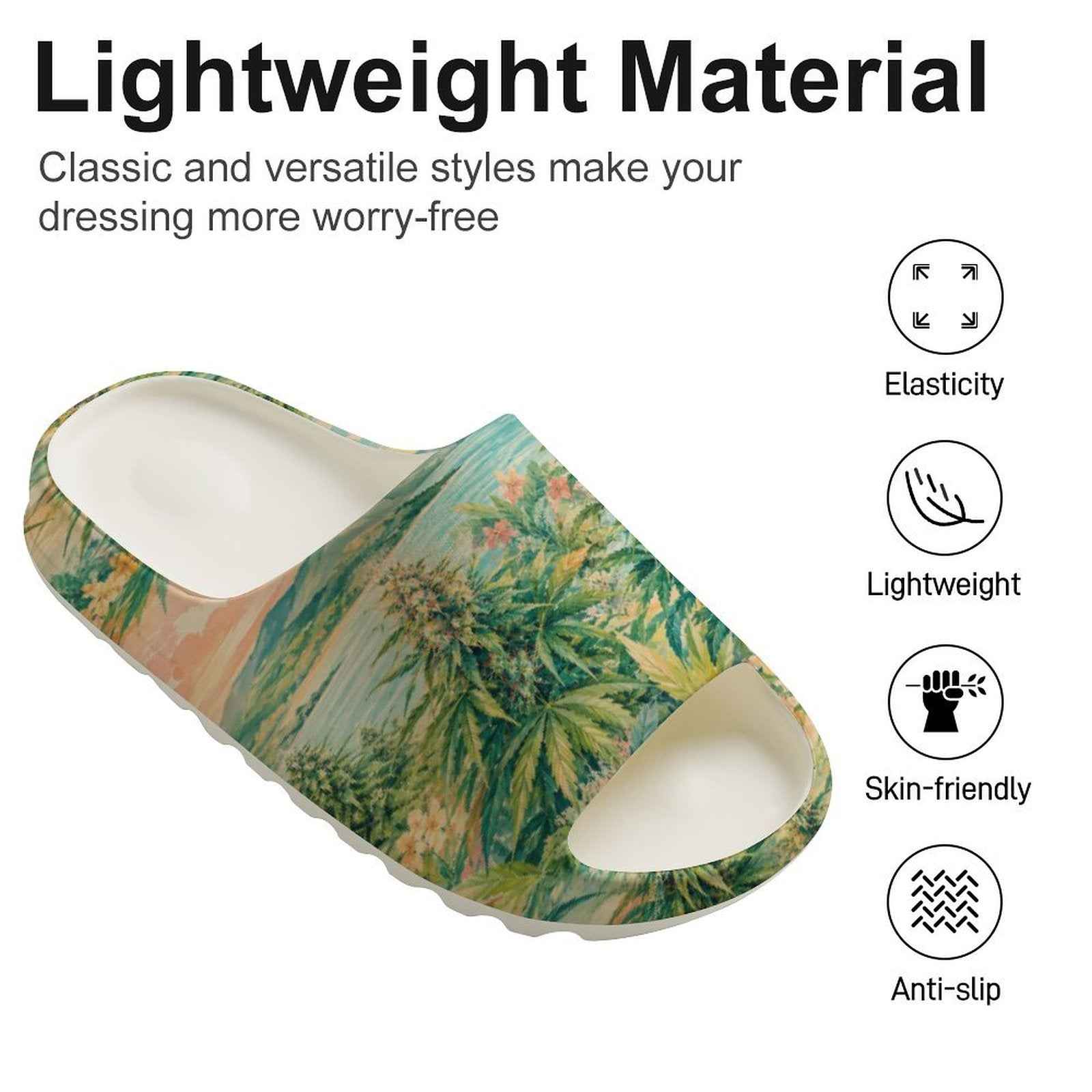 Ganja Garden Thick Slide Unisex Thick Sole Slipper