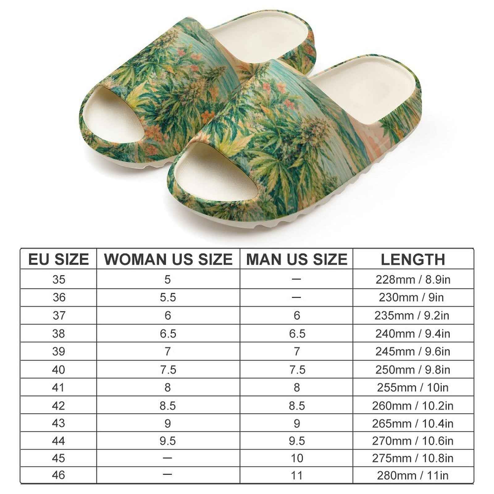 Ganja Garden Thick Slide Unisex Thick Sole Slipper