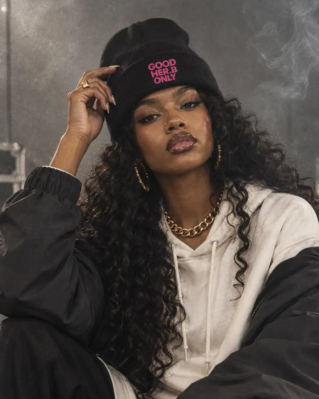 GOOD HER.B ONLY knit beanie with embroidered HER.B graphic