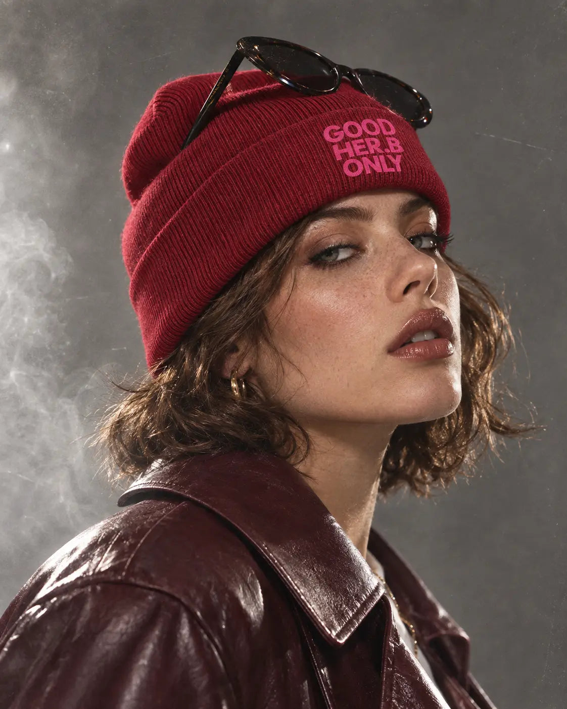 Jane Dope GOOD HER.B ONLY embroidered knit beanie
