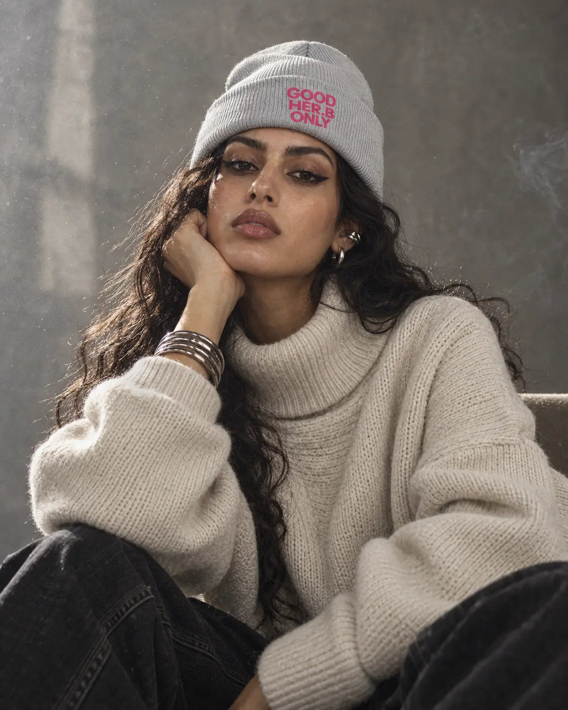 GOOD HER.B ONLY beanie, soft acrylic knit streetwear accessory