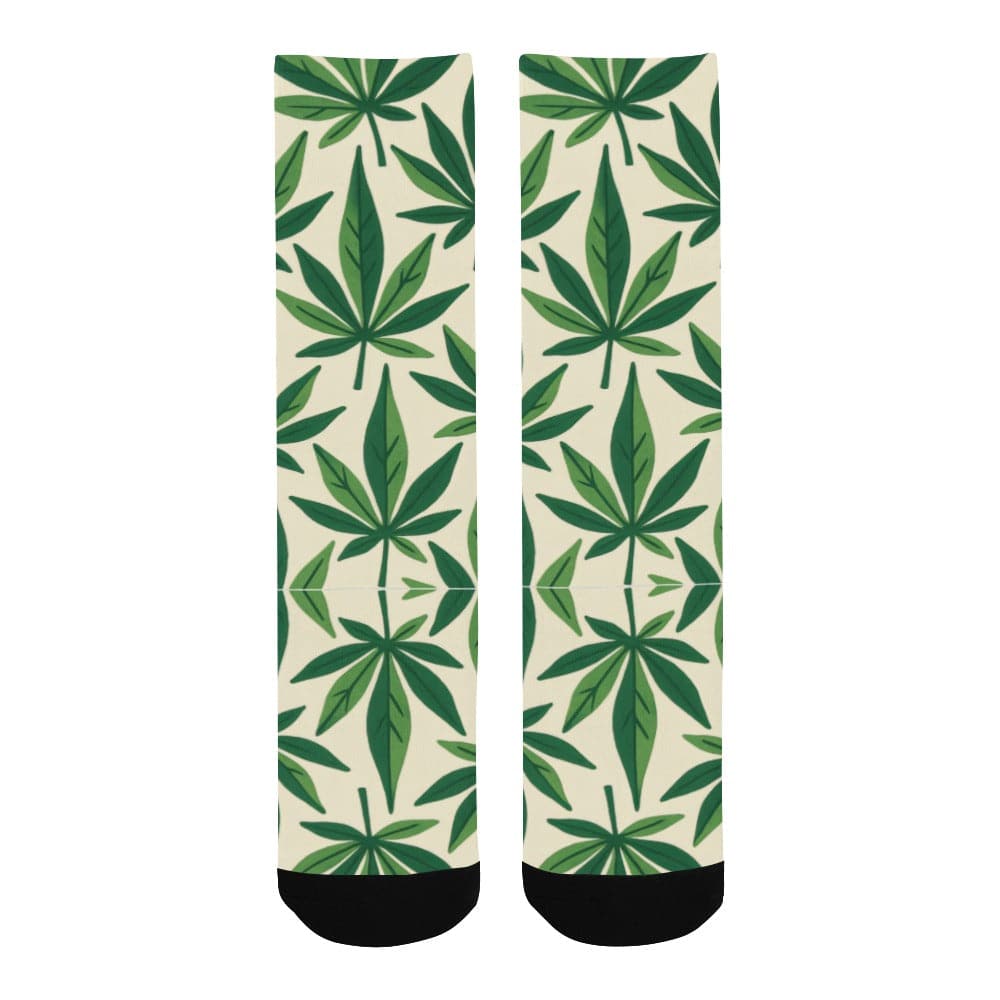 Jane Dope Grass Socks — cannabis leaf print unisex crew socks