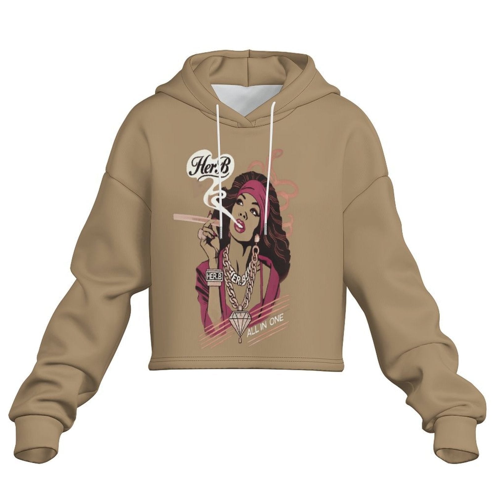 HER.B Cropped Hoodie White