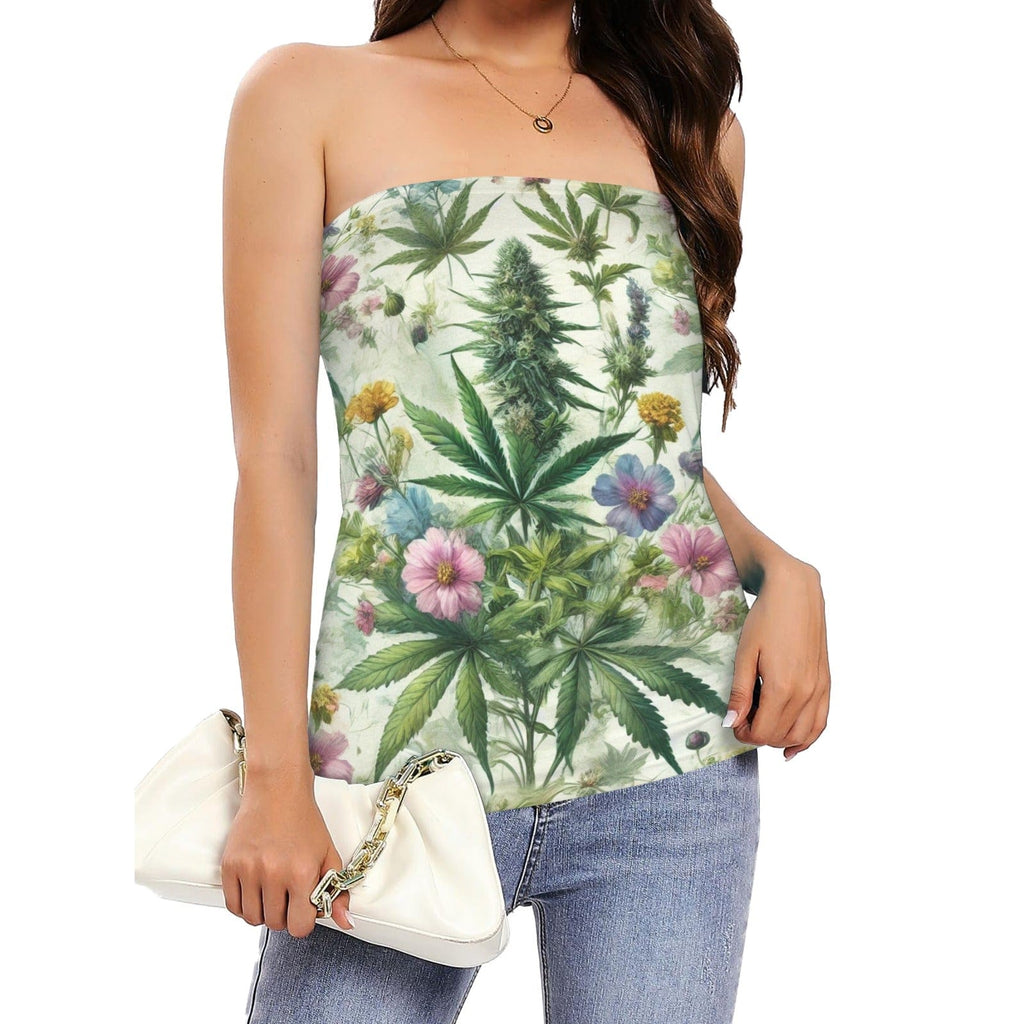 HER.B Garden tube top 2XL Women's Long Tube Top (T84)
