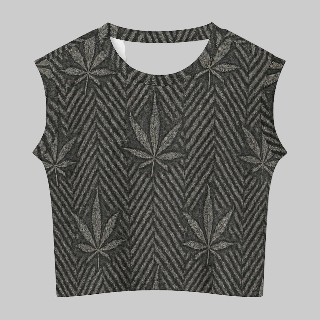 Herbingbone Knit Vibe Tank — front view showing knit texture