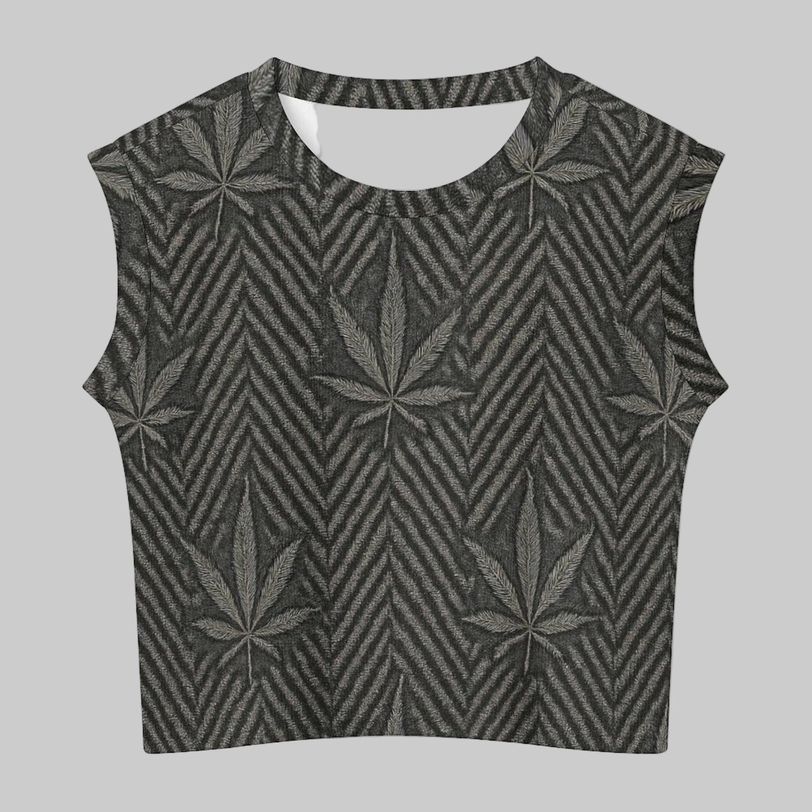 Herbingbone Knit Vibe Tank — front view showing knit texture
