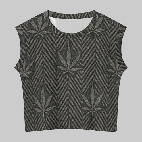 Herbingbone Knit Vibe Tank — front view showing knit texture