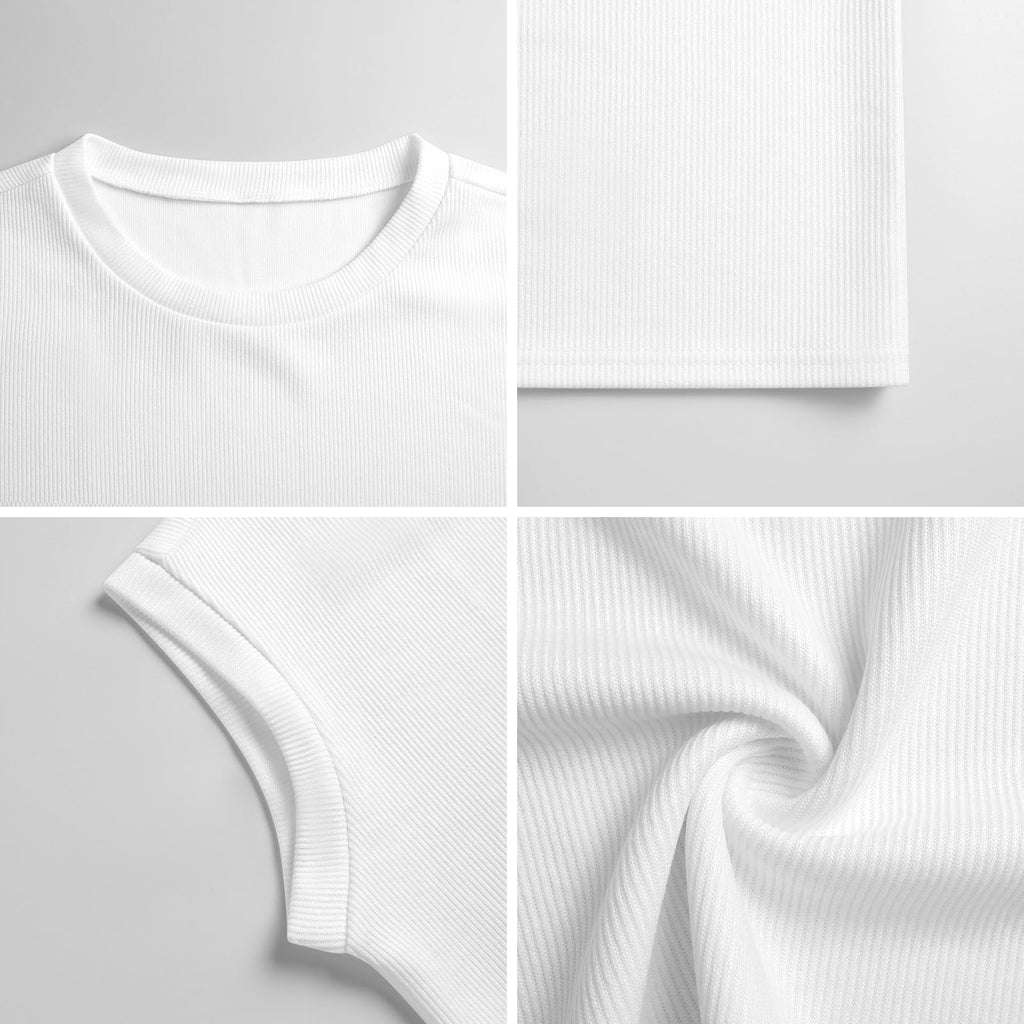 Herbingbone Knit Vibe Tank — fabric and print close-up