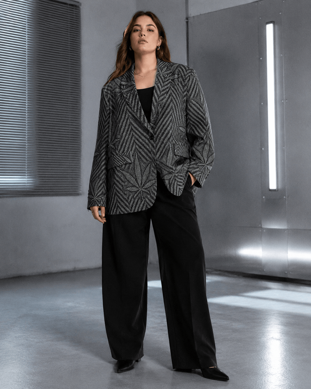Herbingbone Unisex  Cotton Blazer Yoycol